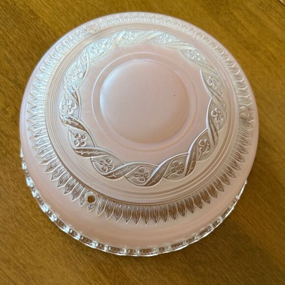 Vintage 8" x 4 Frosted Glass Clear/Frosted Ceiling Light Lamp Shade Globe Globe - Picture 1 of 7